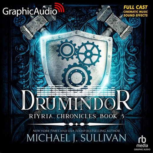 Listen to a Graphic Audio Sample from the upcoming Riyria Chronicles 5: Drumindor by Michael J. Sullivan. https://loom.ly/eLf-nIo. When a master-craftsmen dwarf is fired, he threatens retaliation. The rogues-for-hire known as Riyria are commissioned to find and stop him. Traveling to the paradise resort of Tur Del Fur, the two are granted a lavish allowance that, along with the easy job, promises to turn the trip into a vacation. | GraphicAudio