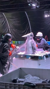 12K views · 83 reactions | The incredible ice carving team from China has begun crafting ICE LAND: Pole-to-Pole! 流 Want to see their progress? Tune into our ICE LAND webcam on our website or here to watch live: https://www.moodygardens.com/media-center/icelandwebcam | Moody Gardens | Facebook