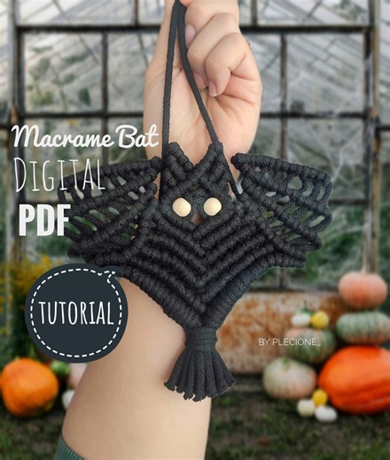 Macrame Bat PDF Tutorial: DIY Halloween Pattern (digital Pattern) - Etsy Australia