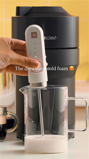 Elevate your coffee routine with the new NanoFoamer 🤌 This ultra-powerful, handheld milk device, creates dreamy cold foam perfect for iced cappuccinos, iced lattes and more —the iced coffee moments are endless. https://nespres.so/a/Q6ZDr6 | Nespresso