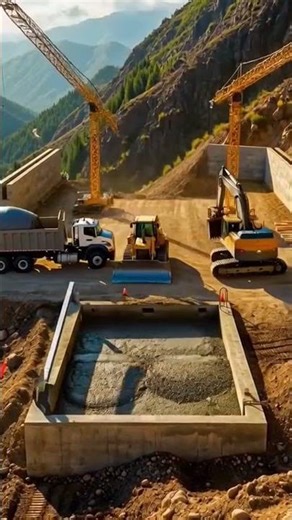 Mountain Mansion Construction… With an Infinity Pool 🤯 | Construction Timelapse #shorts