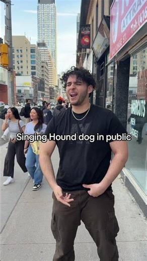 Singing Hound Dog in public #shorts