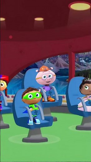Super Why Alpha Pig Princess Presto and Wonder Red In Their Seat Belts