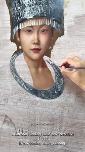 Oil painting by artist Yao Mei (Douyin) — a beautifully detailed portrait that blends cultural elegance with refined realism. Through careful layering and controlled brushwork, the artist brings warmth and life to the face while gradually building intricate patterns and textures, creating a harmonious balance between tradition, form, and painterly depth. Artist: Yao Mei (Douyin) #oilpainting #portraitpainting #realismart #oilpaintingprocess #fineart | Oil Masters