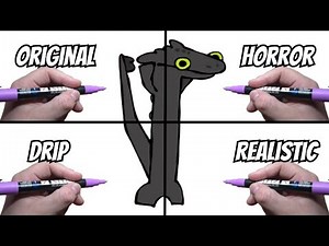 Drawing Dancing Toothless Meme - 4 Different Styles!