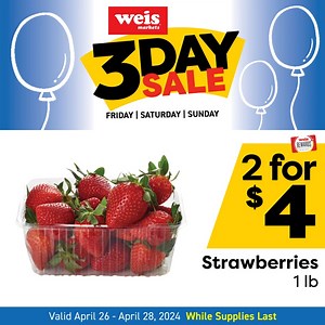 We've got berry good sales for you this weekend! 🍓 View Sale - https://www.weismarkets.com/flyers/223968/print | Weis Markets