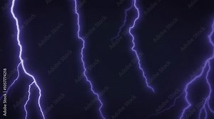 Dramatic Purple Lightning Bolts on Dark Background, Perfect for Storm and Power-Themed Designs Stock Video