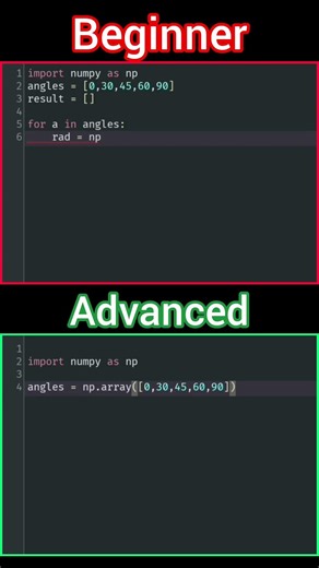 Find Sin Values of Angles Using NumPy Python Beginner vs Advanced #programming #coding #python