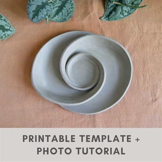 Spiral Bowl Pottery Template | Slab Building Tutorial | Ceramic Tools | Snack Plate | Chip and Dip Bowl | Printable Template Diy Pottery - Etsy