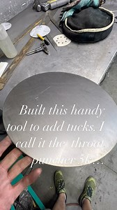 This new tucking fork tool I made is pretty slick! Makes some quick work of tucking the metal. From there it’s just a ton of hammering, wheeling, and Planishing. Anyone need a hubcap? | David L Koerner