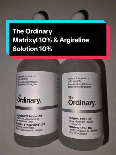 Just started using The Ordinary's Matrixyl 10% & Argireline Solution 10%, and wow, my skin feels so happy! 🥰 I've been looking for something to tackle fine lines, and this serum feels like a dream. It's like a little bit of science magic in a bottle! ✨ My skin looks smoother and plumper already, and it's only been a short while. Definitely adding this to my skincare routine! 🧖‍♀️ #TheOrdinary #AntiAging #Matrixyl #Argireline #tiktokmademebuyit