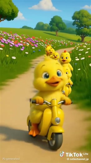 cute little chicks driving Motorcycle 🛵❤️🐤