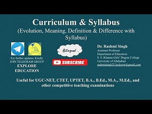 Curriculum & Syllabus (evolution, meaning, definition and difference with syllabus)