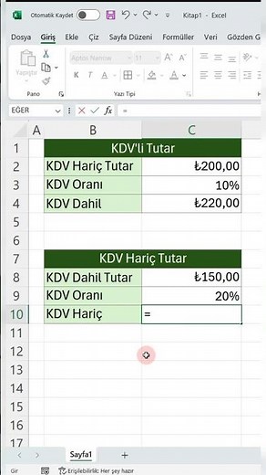 Calculating VAT in Excel