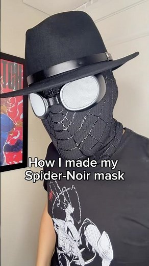 I created a Spider-Noir mask! #spiderman #cosplay #spidermancosplay #spidermansuit #marvelcosplay