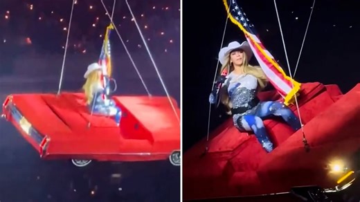 Beyonce's flying car unexpectedly TILTS mid-air during Cowboy Carter tour