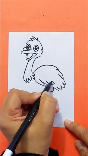 Drawing a Cute Ostrich 😍 ✨️ | Adorable Art In 30 Sec | #shorts