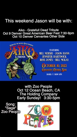 4.9K views · 45 reactions |  Catch Bill Nershi & Jason Hann in Denver playing with Aiko & Friends this week: Thursday at GABF & Friday at Cervantes Other Side. Jason will also be playing with Zoo People on Sunday afternoon in Ocean Beach, CA. | The String Cheese Incident | Facebook