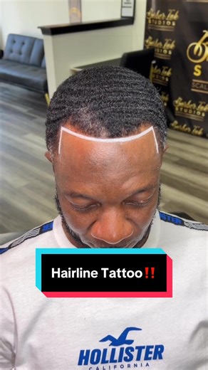 Fresh Hairline Tattoo‼️ This is Scalp Micropigmentation or SMP. It’s a permanent Hairloss solution. In his case, it’s a permanent hairline enhancement‼️ #hairtattoo #scalpmicropigmentation #smp #trending #fyp