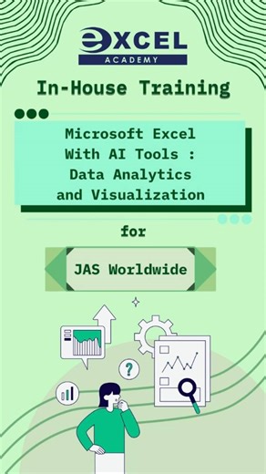 Excel Academy on Instagram: "📍 Ongoing Today Our Microsoft Excel With AI Tools : Data Analytics and Visualization training is joined today by JAS Worldwide! Participants are using Excel to make smarter decisions backed by data and AI insights. Data retrieval and preprocessing are made easier with AI for participants to manage data in their work. They will learn how to automate their workflow, from sorting to reporting, to uncover the power of Excel's AI tools. #MicrosoftExcel #DataAutomation #C