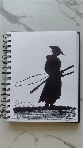How to draw Samurai☠️ #shortsfeed#shorts#artist#samurai#art#viral#japan#suzume