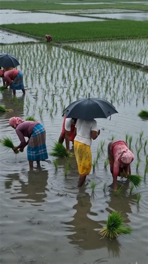 Bangladesh Village Life in Monsoon 🌧️ | Amazing Drone View of Rice Farming 4K 🇧🇩#Bangladesh #shorts