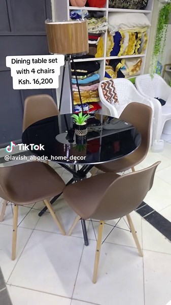 Glass Dining table set with 4 brown eames chairs Ksh. 16,200 For Luxury Home Decor, Office Vibes, Stunning Furniture & Ideal Gifts — all at friendly prices! Catch us LIVE to view what’s on display and find the perfect pieces for your space. 📍 Showroom: Greencourt Business Centre, 2nd Floor - S11 (Lift access) 📦 Services: Deliveries ✅ | Parcels ✅ | Gift Wrapping ✅ | Reserve Item ✅ | Lipa Mdogo Mdogo ✅ 📩 DM us to order or ask about items you see! #LavishAbodeHomeDecor #HomeDecorKenya #Officedec