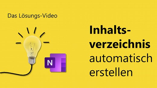 Inhaltsverzeichnis in OneNote automatisch erstellen - Team Hahner®