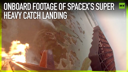 Onboard footage of SpaceX’s Super Heavy catch landing