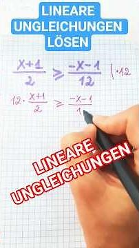 LINEARE UNGLEICHUNGEN LÖSEN; EIN WEITERES BEISPIEL #shortsfeed2026 #algebra #tutorial #educational