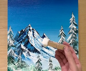 23K views · 528 reactions | Painting Winter / Acrylic Painting with Scissors | Painting | Facebook