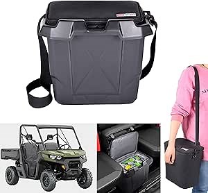 FHV Defender Underseat Storage Box w/Liner Bag Portable Removable UTV Cooler Snack Food Drink Bag Accessories Under Seat Tool Organizer for Can Am Defender/MAX HD5 HD6 HD8 HD10 2016+ Part#715003446