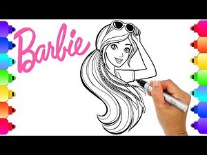 Coloring Barbie Fashionista | Barbie Glitter Hair and Braids | Printable Barbie Coloring Pages