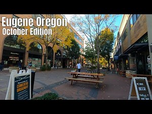 Downtown Eugene Oregon Walking Tour 4k
