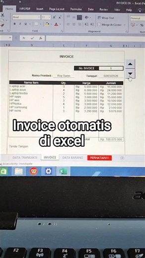 automatic invoice in excel #invoice #automaticinvoice #exceltips #microsoftexcel