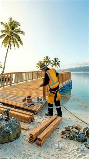 🌉 Floating Bridge Build 🏝️ I Connected Two Islands With This Floating Bridge #shorts