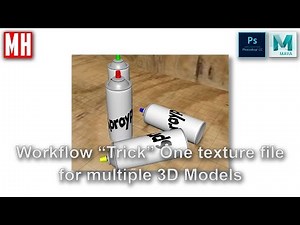 Maya "workflow trick" : How to use one Texture file for multiple 3D objects. Part 3 of 3