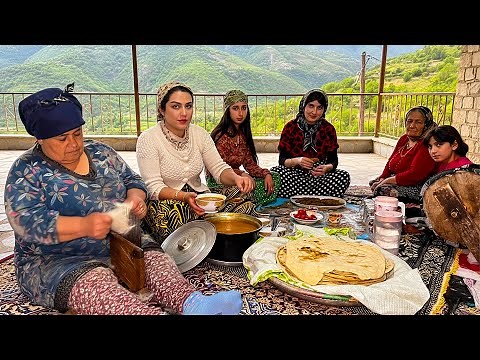 A Day in Iran’s Countryside | Traditional Village Cooking: Lentil Kuku, Soup & Tandoor Bread 🍞