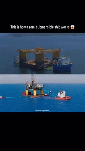 Ship_spotting_Greece | A semi-submersible ship is a specialized heavy-lift vessel designed to transport extremely large and heavy structures by partially sinking... | Instagram