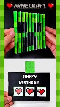 DIY Minecraft Creeper Agamograph & Birthday Slider Card 💚 Fun & Easy Paper Crafts