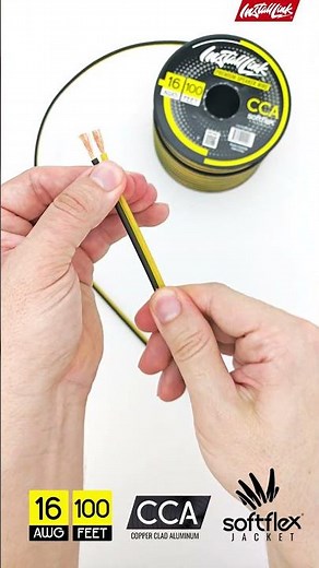 16 Gauge Speaker Wire CCA by Install Link, Yellow/Black 100FT