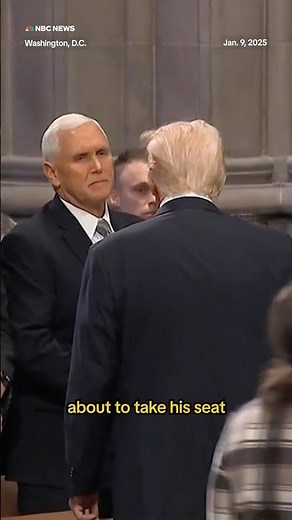President-elect Trump and his former VP, Mike Pence, shook hands at Jimmy Carter's funeral.