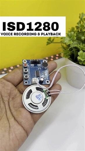 Robocraze - Robotics & Electronics Store on Instagram‎: "🔊 Make Your Projects Talk with ISD1280! Add real voice recording and playback to your DIY builds using the ISD1280 Voice Recording & Playback Module. Record custom messages with the inbuilt mic and play them instantly using the dedicated Record, Play E, and Play Y buttons. 🎙️🔈 With up to 80 seconds of non-volatile audio storage, your recordings stay محفوظ even after power off making it perfect for talking robots, smart alert systems, se