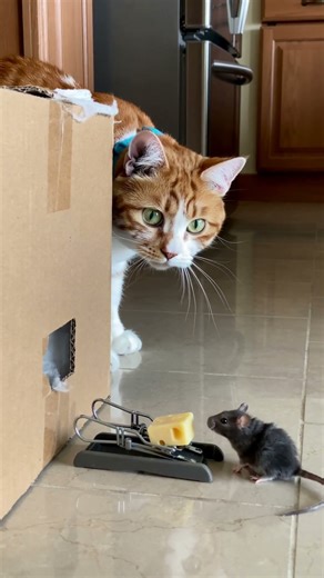 Watch This Tiny Mouse Outsmart a Cat 😹