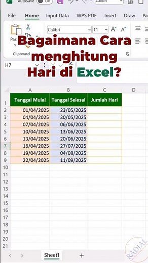 Cara Menghitung Hari di Excel dengan Cepat #shorts #belajarexcel #excel
