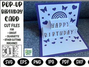 DIY Pop-up Happy Birthday Card. Silhouette. Card Template | SVG & PDF Digital Download | 3D Paper Cutting | Pop up Card Papercut. - Etsy UK