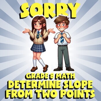 Determine Slope from Two Points SORRY Math Game - No Prep Grade 8 Review