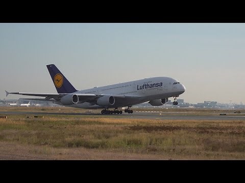 Letzte Lufthansa A380 verlässt Frankfurt (D-AIMH ) + wing wave