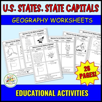 U.S. States & Capitals Worksheets | Upper Elementary Geography (Grades 3–5).