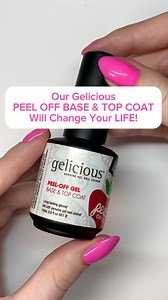 💅🏼Say GOODBYE to harsh acetone! and HELLO to easy nail changes with GELICIOUS PEEL OFF BASE & TOP COAT ✨ Simply soak your nails in warm soapy water for 10-15 minutes and peel off! For a fresh new look! 🩷💜 | The Gelicious Nail Co